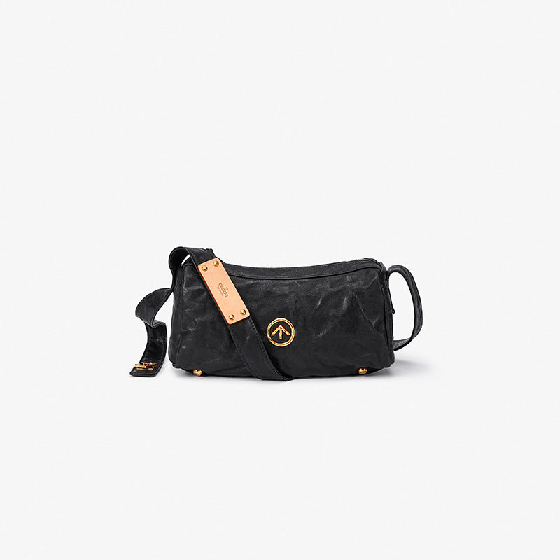 Stone Size Genuine Leather Soft Simple Shoulder Bags