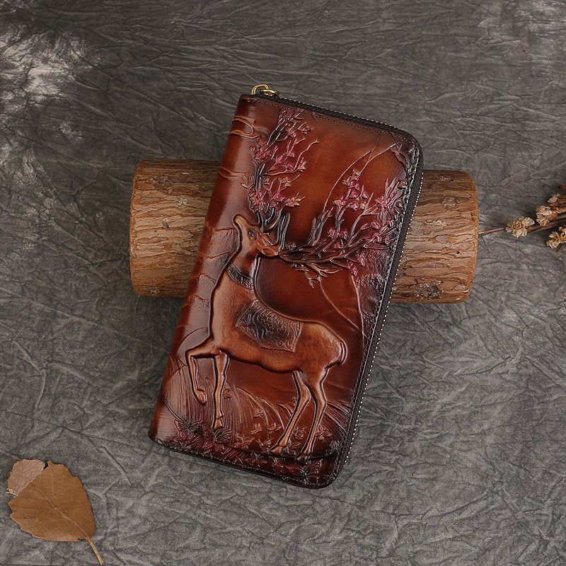 Retro Embossing Leather First Layer Cowhide Bags