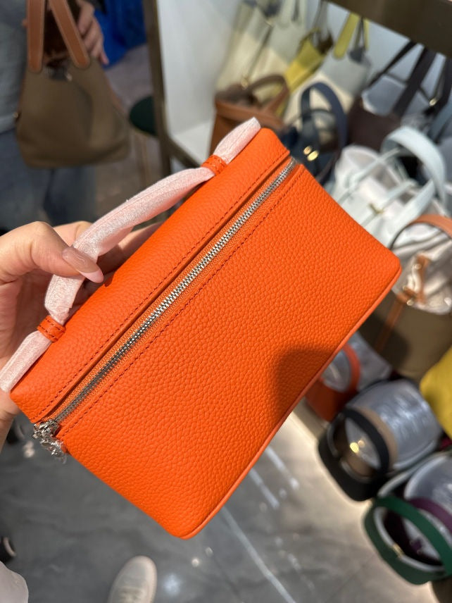 Women's Leather Lunch Box First Layer Cowhide Hand Shoulder Bags