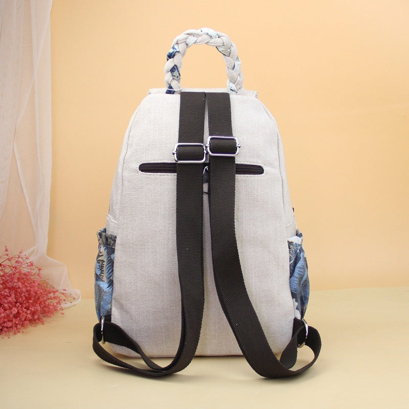 Innovative Deer Flower Woven Artistic Fresh Backpacks