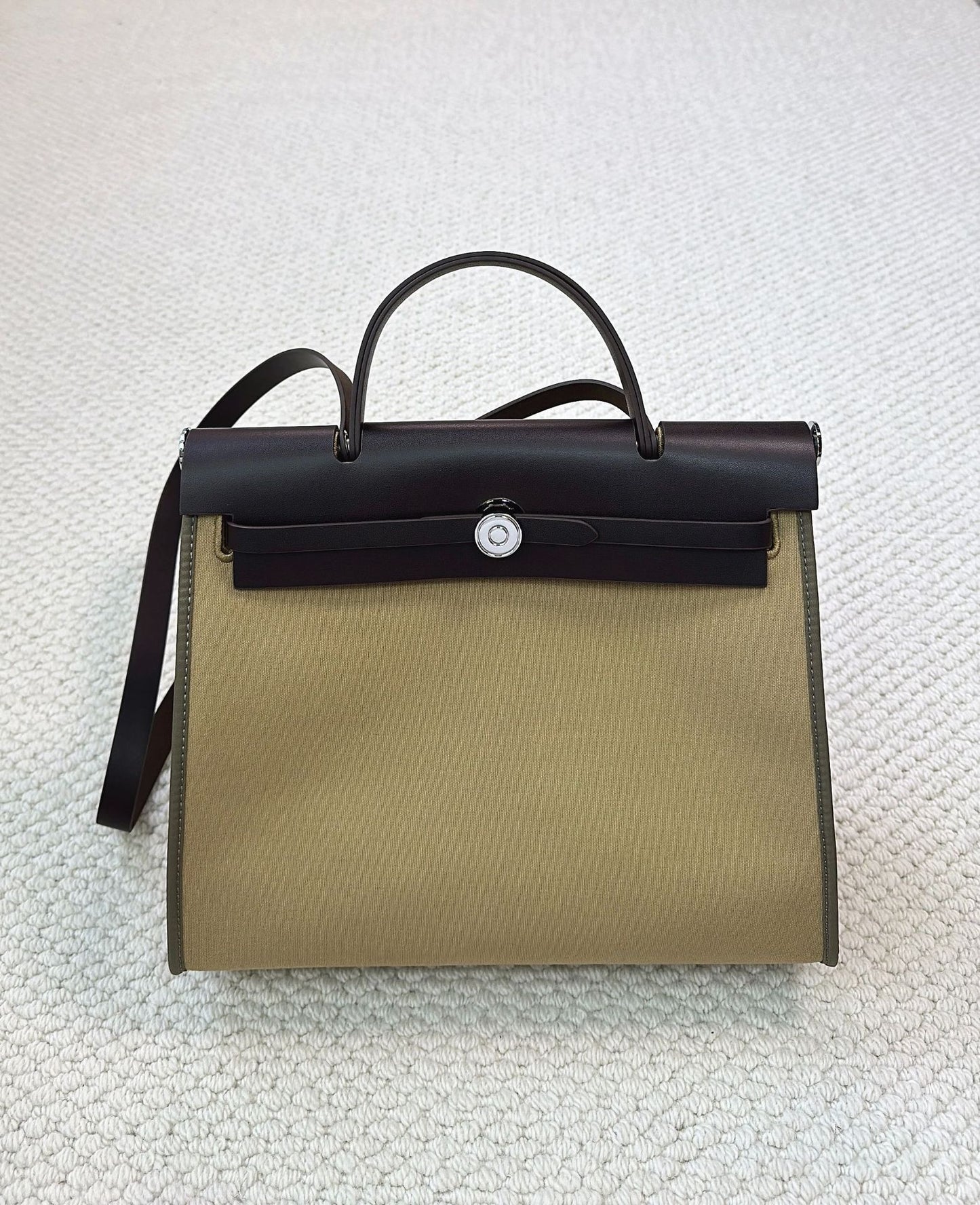 Women's Stitched Cowhide Kelly Color Matching Large Handbags