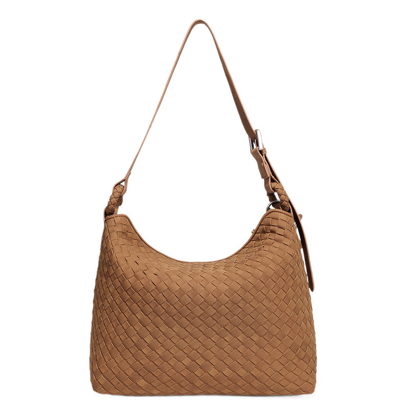 Women's Hand-woven High-grade Frosted Suede Portable Shoulder Bags