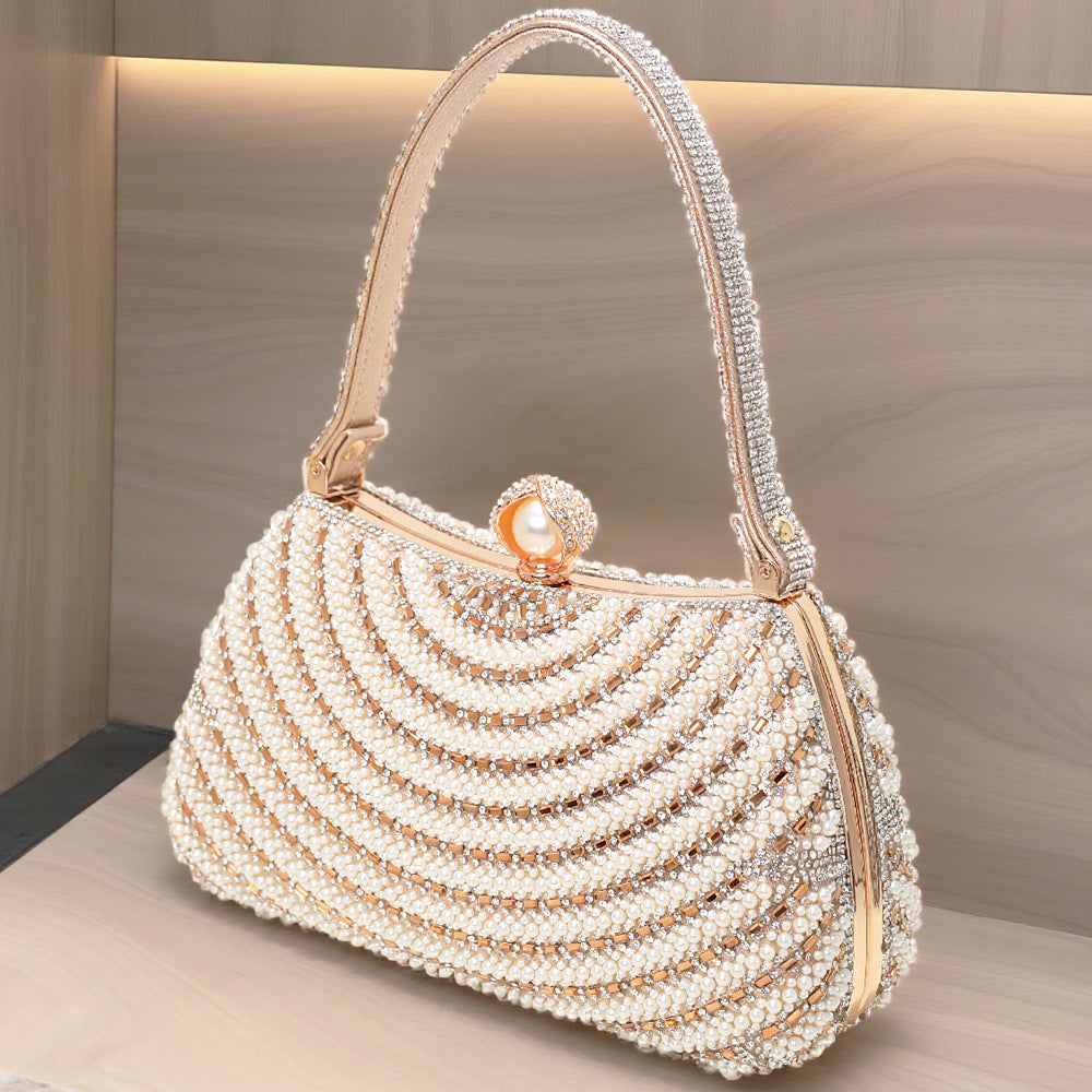 Women's Retro Beautiful Pearl Diamond Fashion Banquet Evening Bags