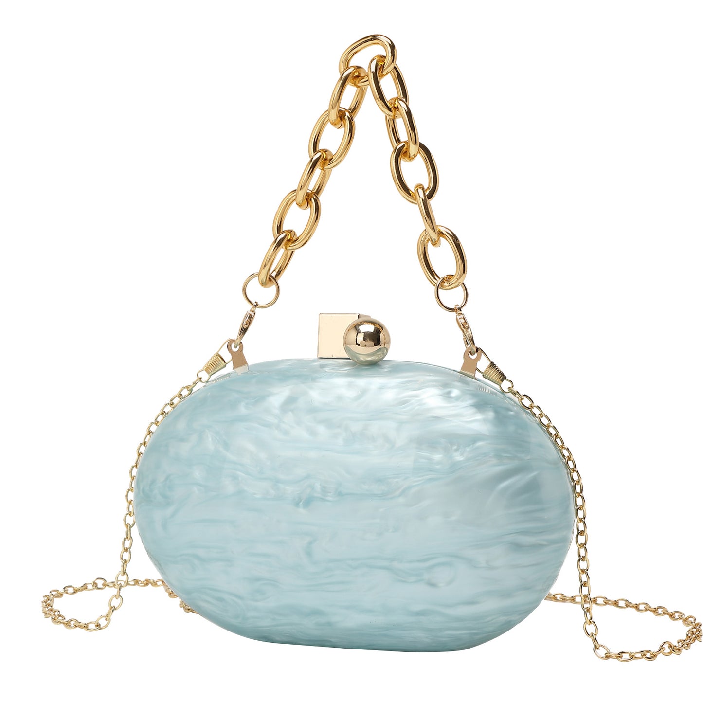 Beautiful Oval Acrylic Fashion Chain Hand Evening Bags