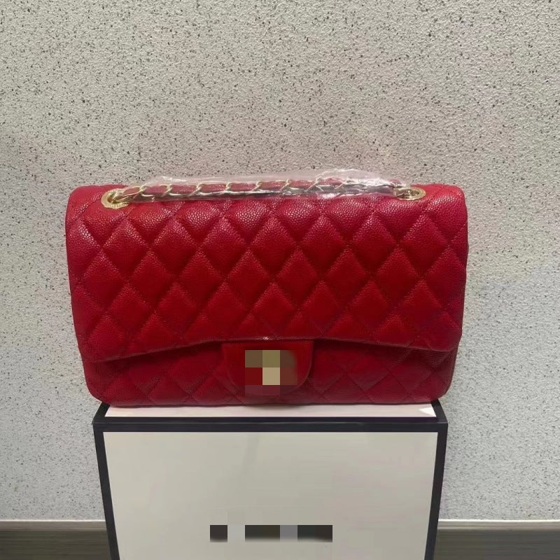 Women's High-grade Classic Style Caviar Rhombus Embroidered Crossbody Bags