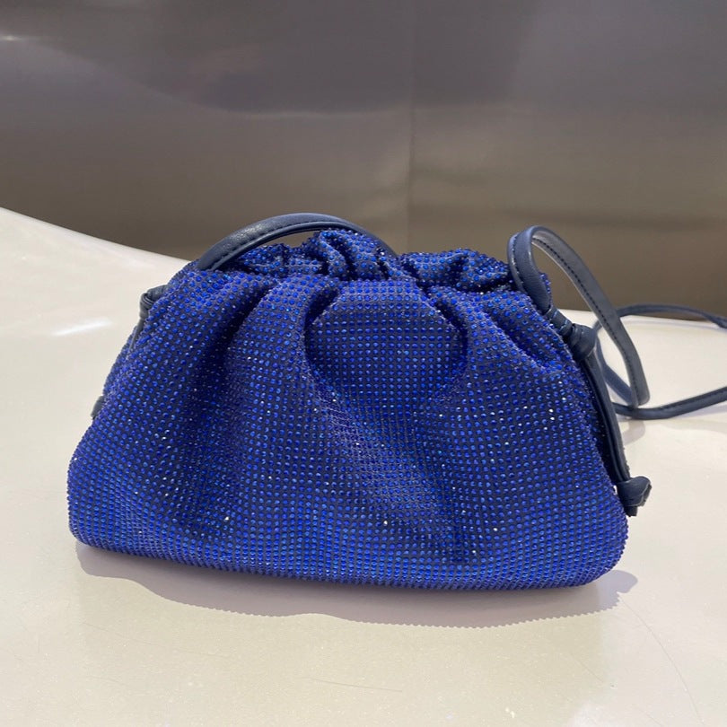 Women's Diamond Cloud Korean Style Pleated Clip Crossbody Bags