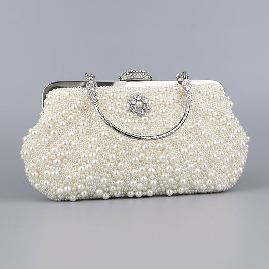 Glamorous Banquet Pearl Clutch Wedding Bridal Evening Bags