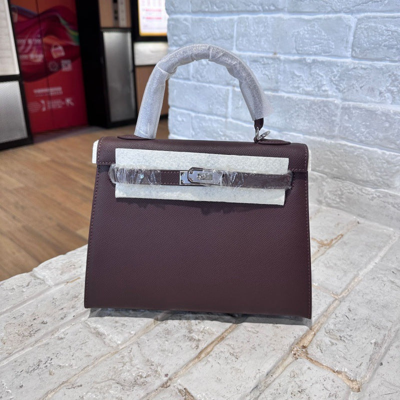 Women's Palm Print Genuine Leather Kelly Mini Bags