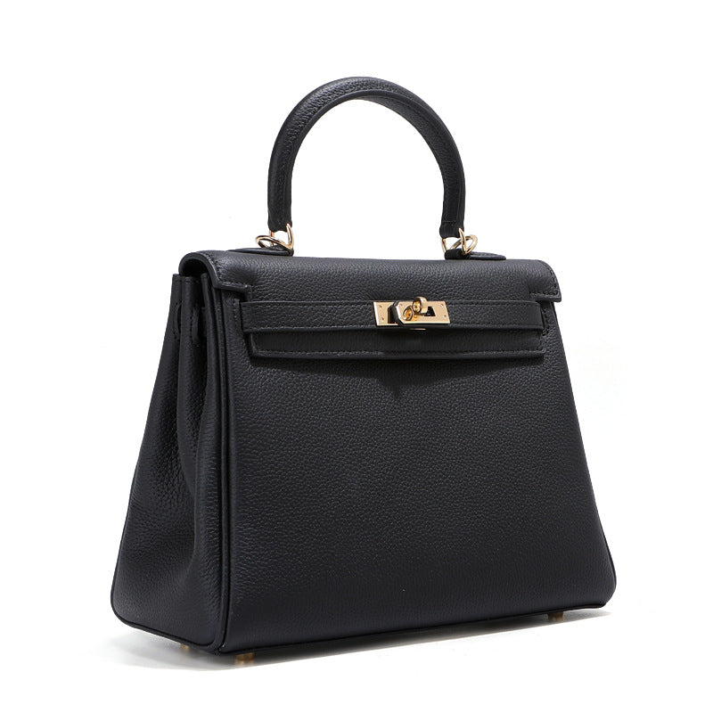Women's High-grade First Layer Cowhide Kelly Underarm Shoulder Bags