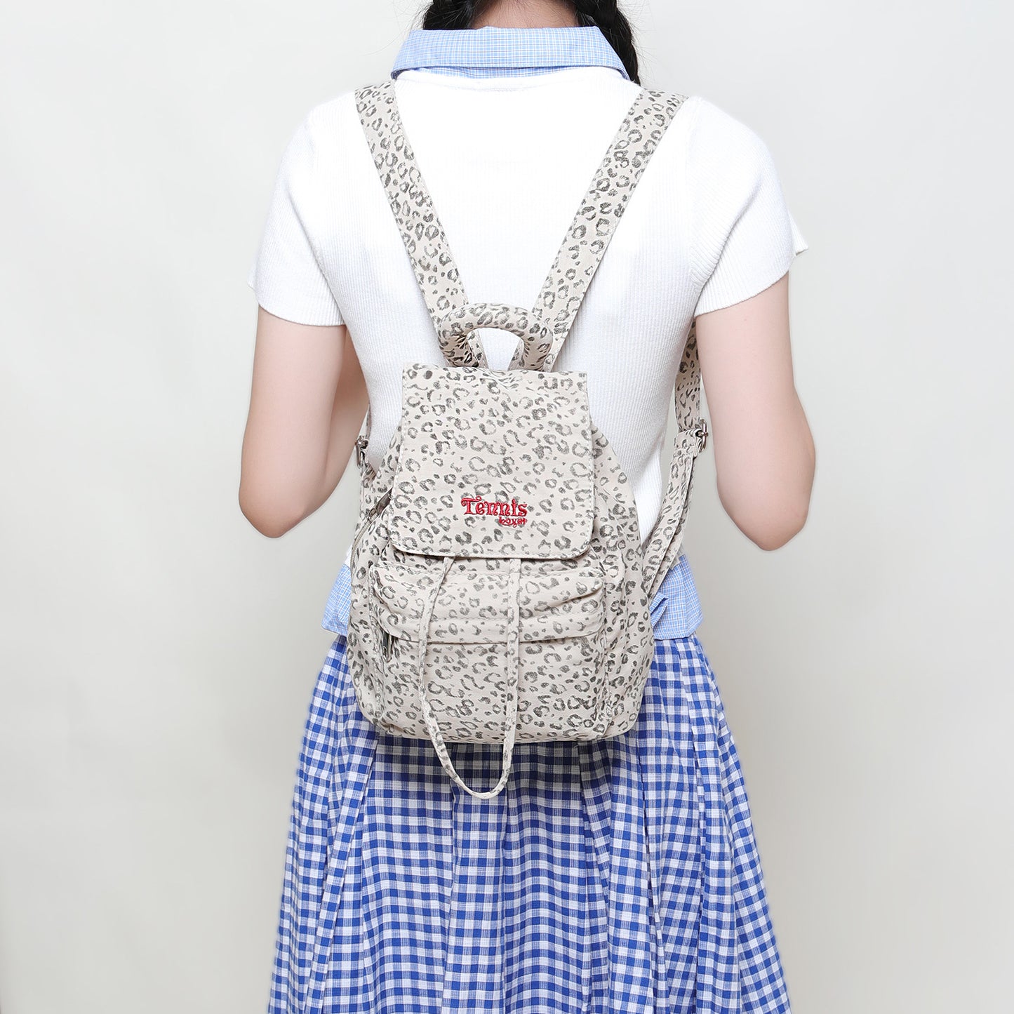 Women's Autumn Korean Leopard Print Canvas Super Backpacks