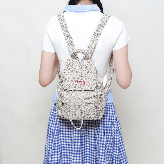 Women's Autumn Korean Leopard Print Canvas Super Backpacks