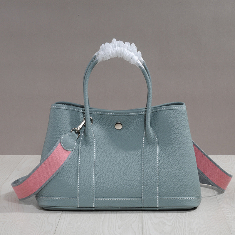 Women's Cowhide Leather Portable Big Shopping Shoulder Bags