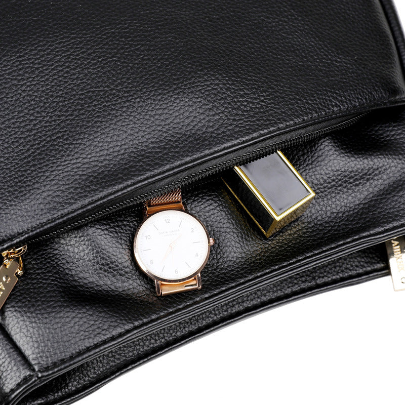 Women's Simple Mother's Soft Leather Large Capacity Crossbody Bags