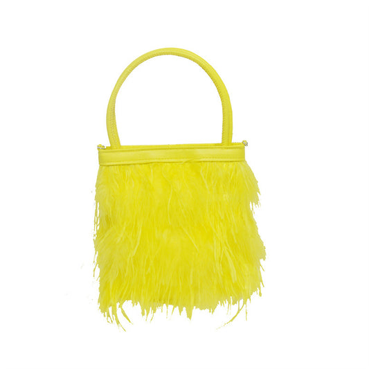 Women's Niche White Pearl Chain Fur Camel Handbags