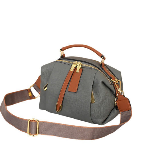 Women's First Layer Cowhide Dumpling Leather Large Handbags