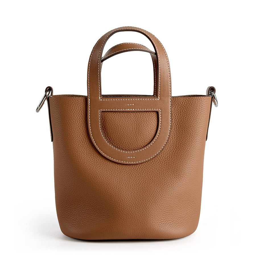Women's Cowhide Pig Nose Versatile Vegetable Basket Crossbody Bags