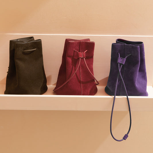 Women's Light Frosted Cowhide Leather Simple Retro Shoulder Bags
