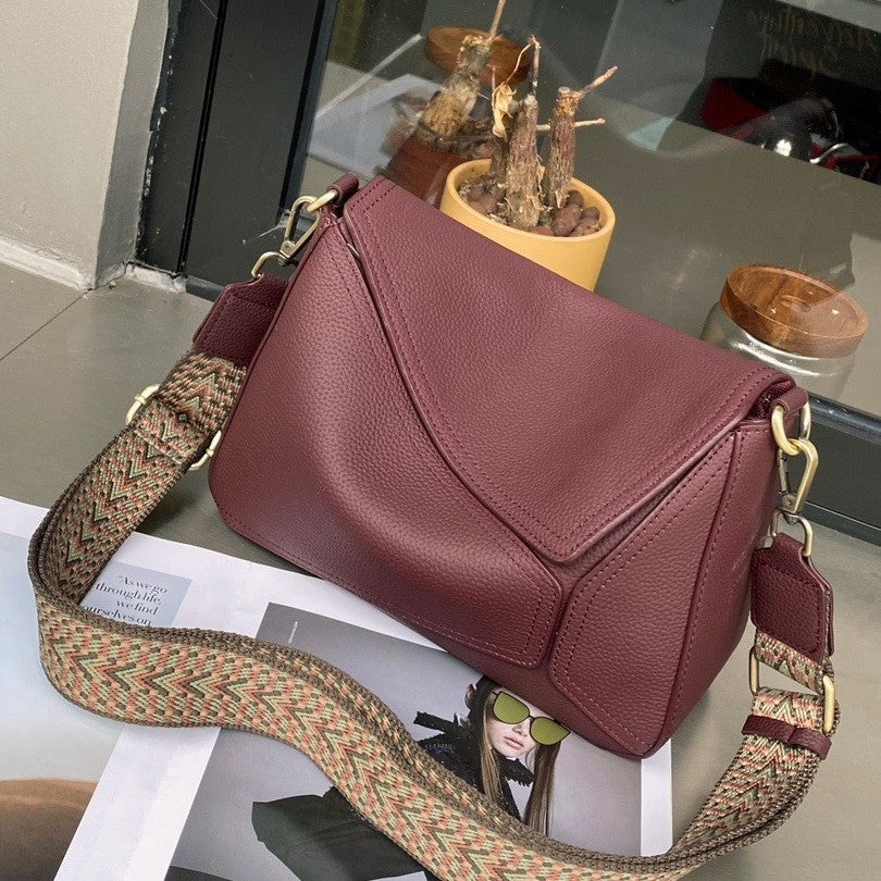 Women's Layer Cowhide Minority Simple Practical Envelope Crossbody Bags