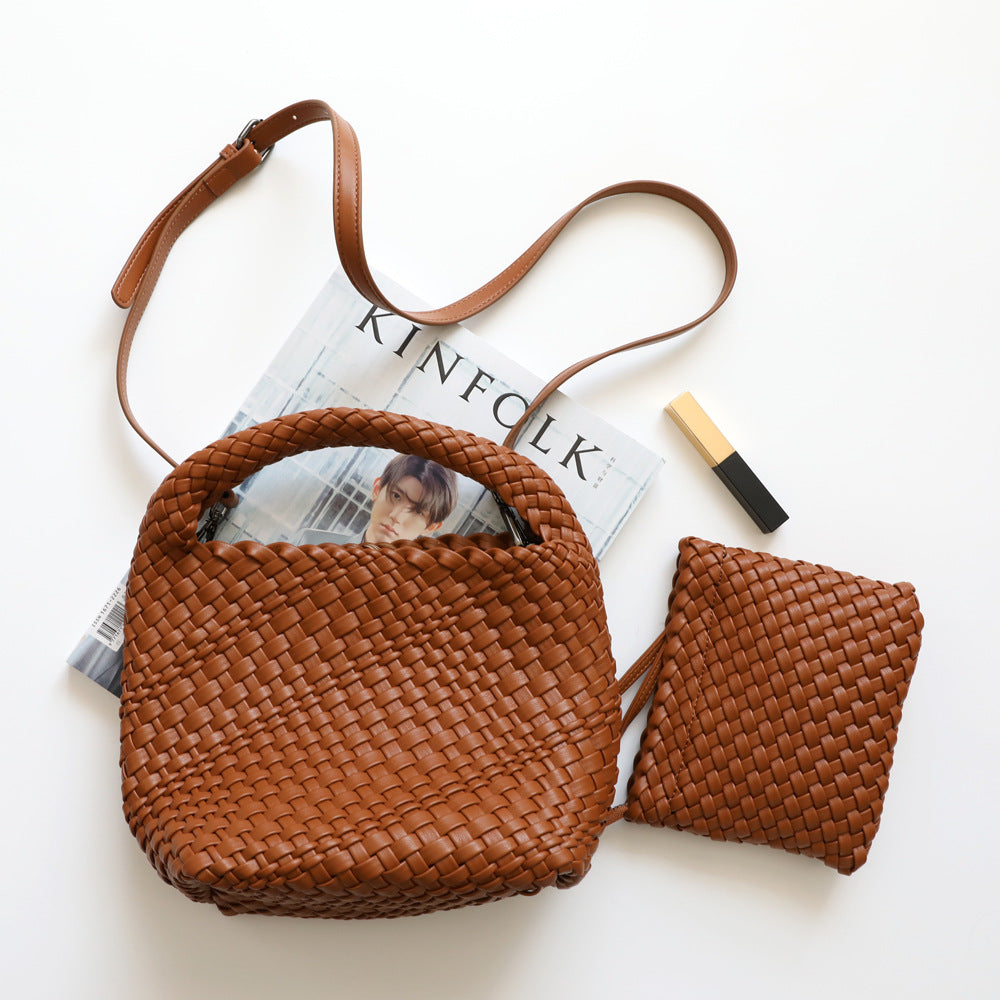 Slouchy Trendy Hand-woven Commuter Mother Portable Handbags