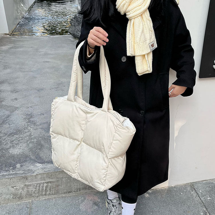 Versatile Large Capacity Down Tuck Cotton Shoulder Bags