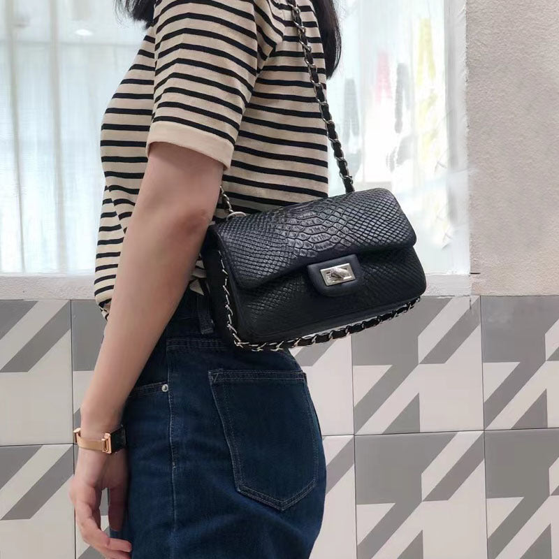 Women's Rare Leather Classic Style Texture Genuine Shoulder Bags