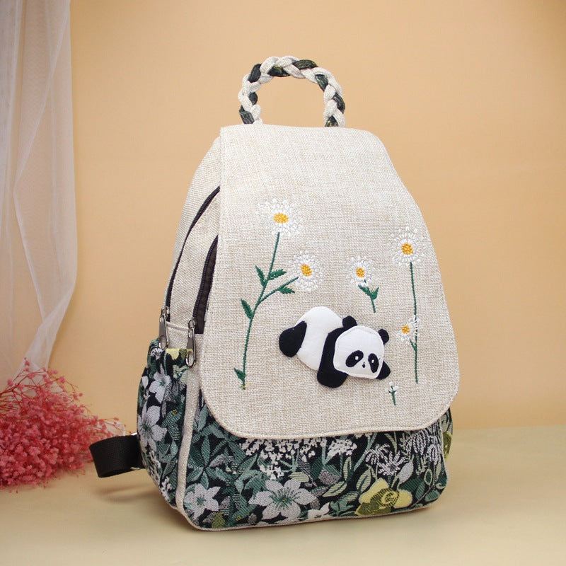 Panda Ethnic Style Artistic Fan Treasure Bags