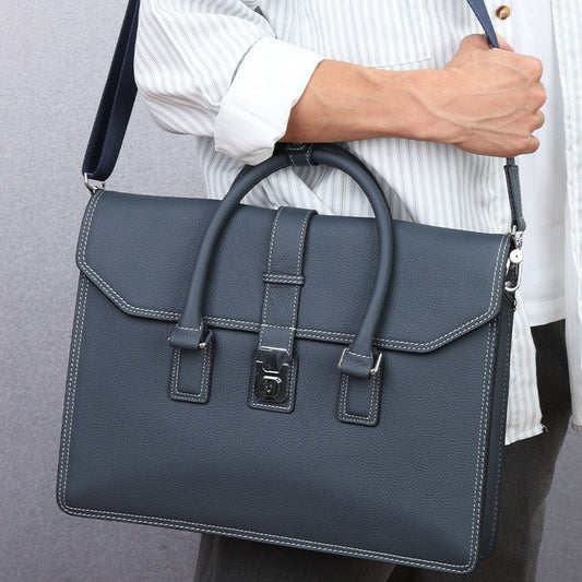 Men's First Layer Cowhide Leather Business Leisure Bags