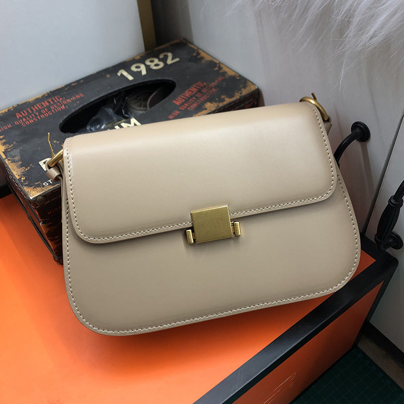 Women's Underarm Design Fashion Cattlehide Leather Shoulder Bags