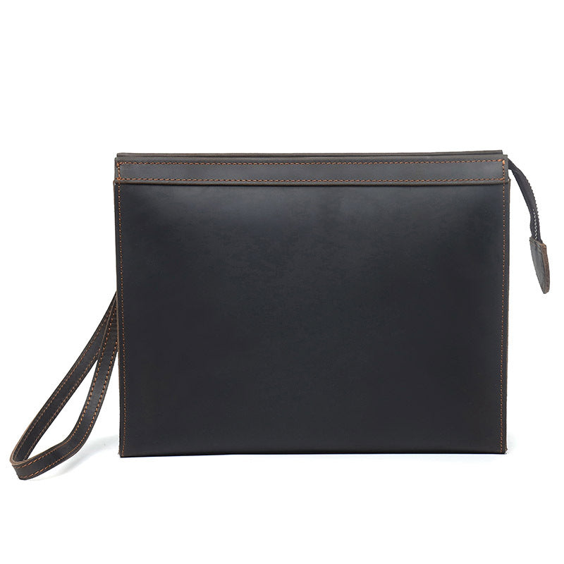 Men's Horse Leather Clutch Vintage File Envelope Men's Handbags
