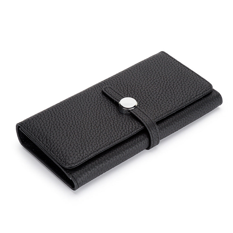 Women's Real Leather Long Large Capacity Pure Purses