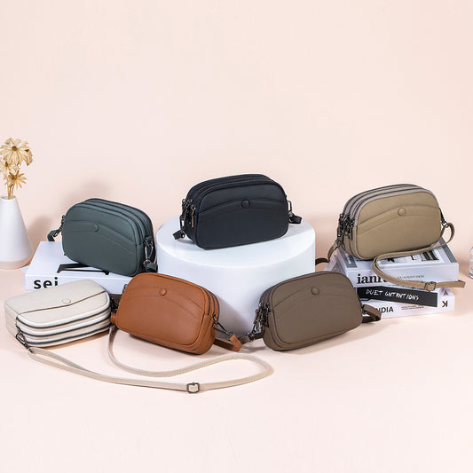 Women's Genuine Leather Fashion Mother Mobile Mini Simple Crossbody Bags