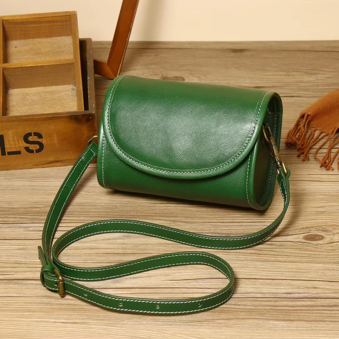 Women's Leather Soft Cowhide Vintage Top Layer Vegetable Shoulder Bags