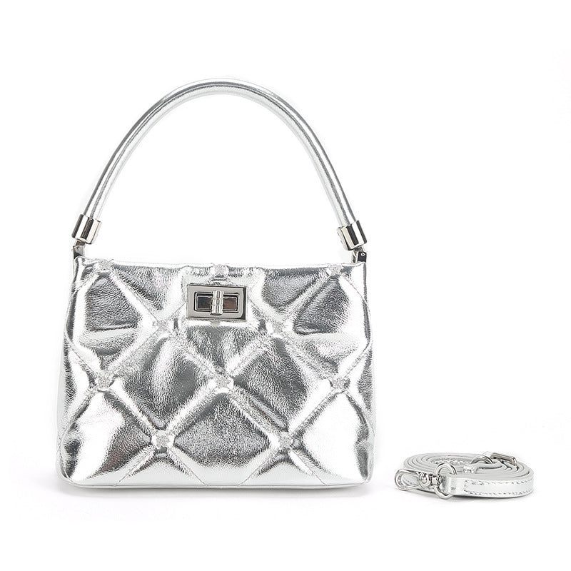 Women's Classic Style Rhombic Layer Cowhide Elegant Shoulder Bags