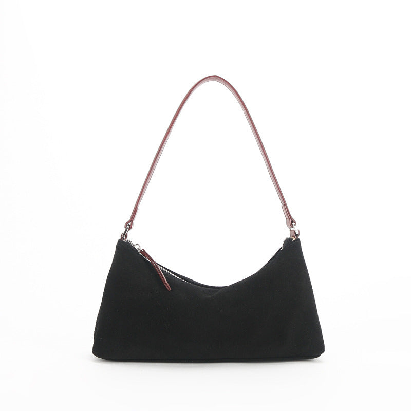 Women's Suede Underarm Baguette Vintage Frosted High-grade Shoulder Bags