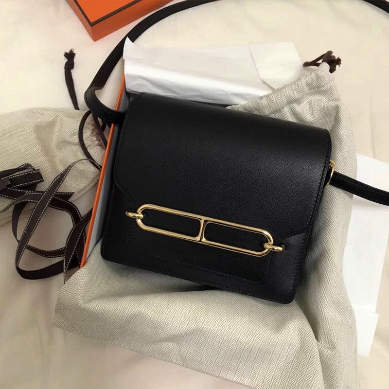 Trendy Classic Pig Nose Stewardess Cowhide Crossbody Bags