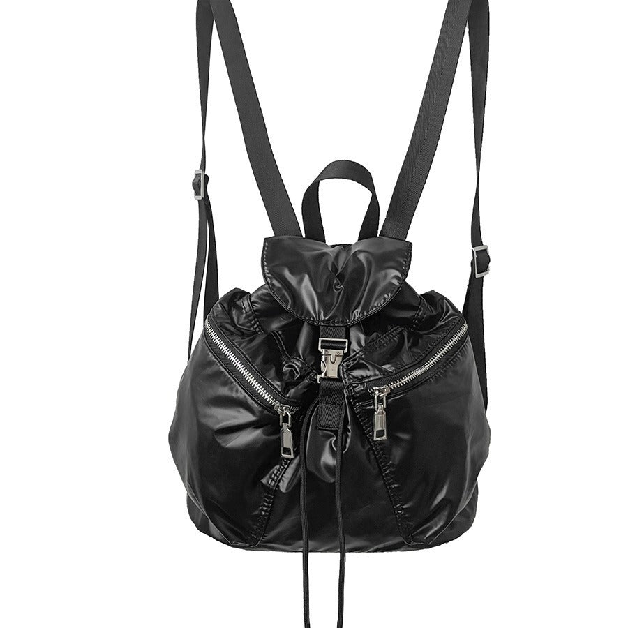 Korean Style Flip Drawstring Simple Female Backpacks