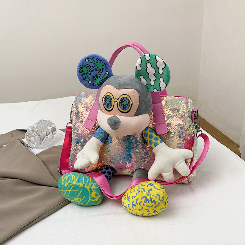 Fashion Cartoon Mickey Female College Doll Shoulder Bags