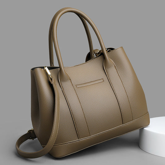 Women's Large Capacity Textured Fashion Soft Leather Handbags