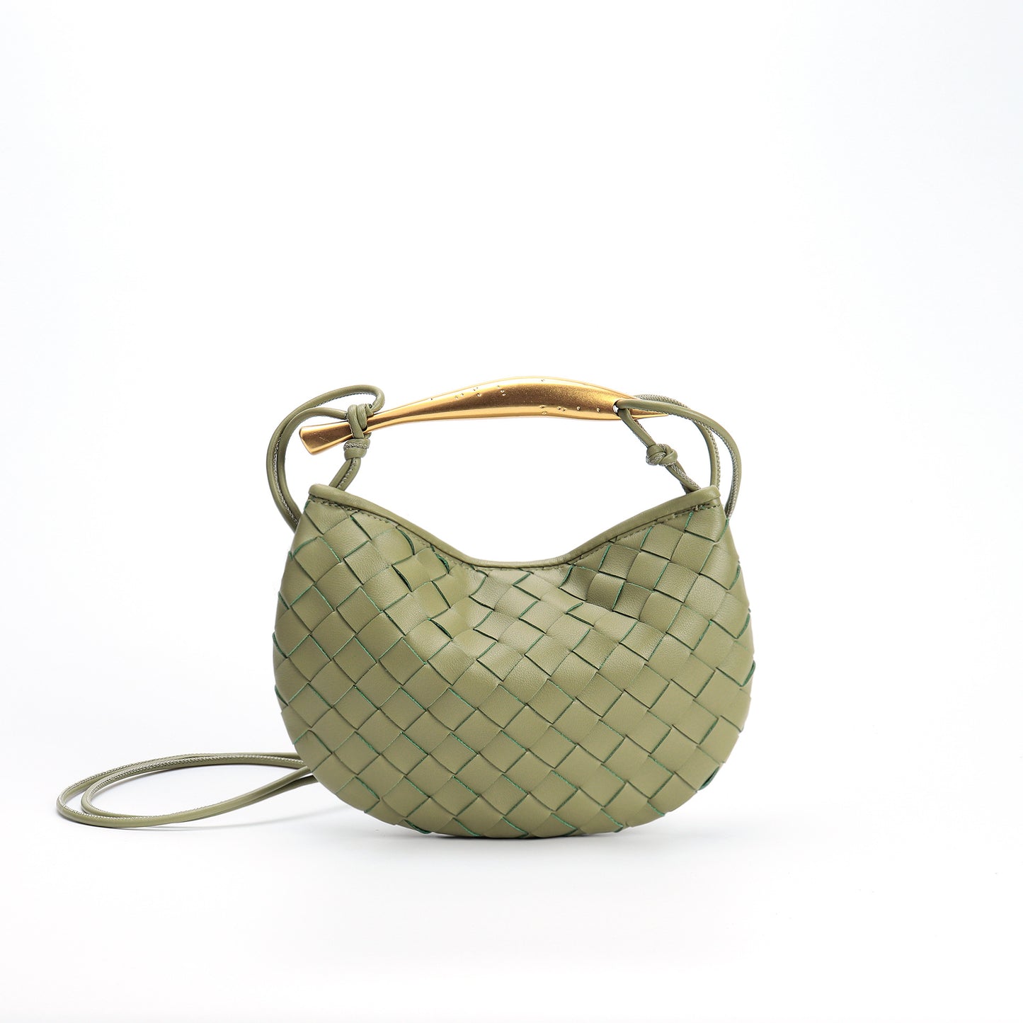 Women's Woven Soft Leather Metal Bing Fashion Handbags