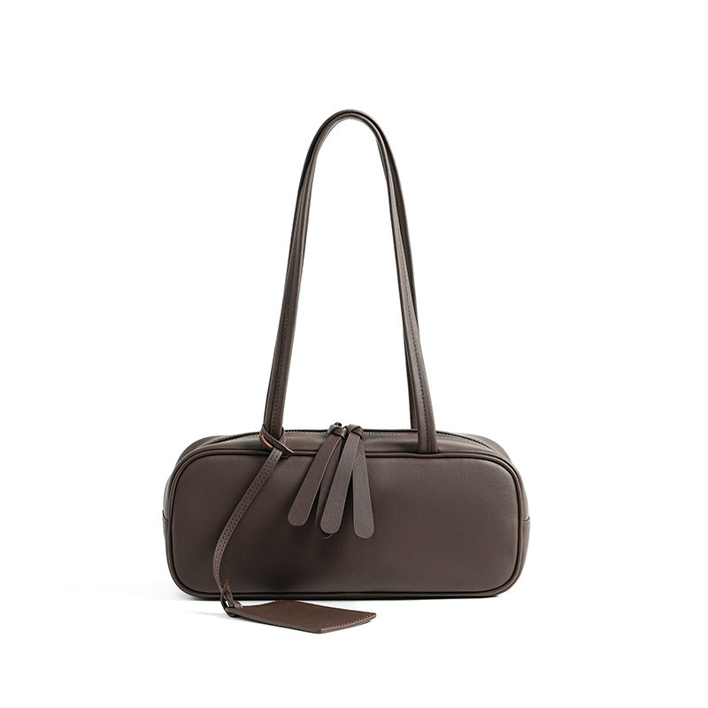 Layer Cowhide Boston Bowling Underarm Commuter Shoulder Bags