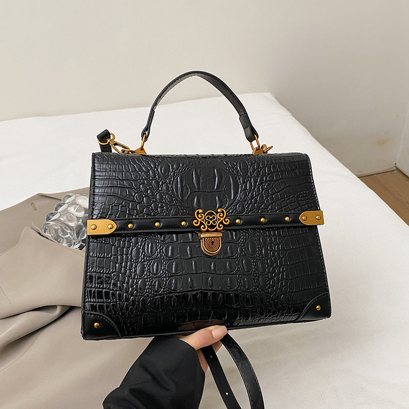 Women's Vintage Crocodile Pattern Large Capacity Bags