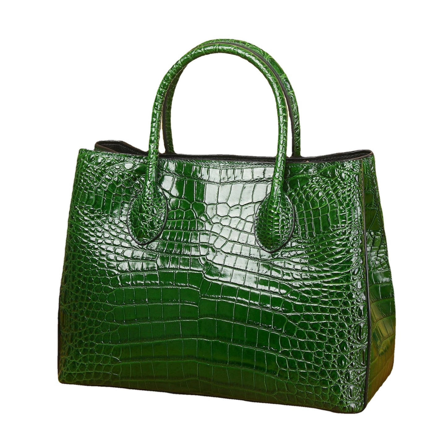 Women's Crocodile Belly Pattern Large Capacity First Layer Cowhide Bags