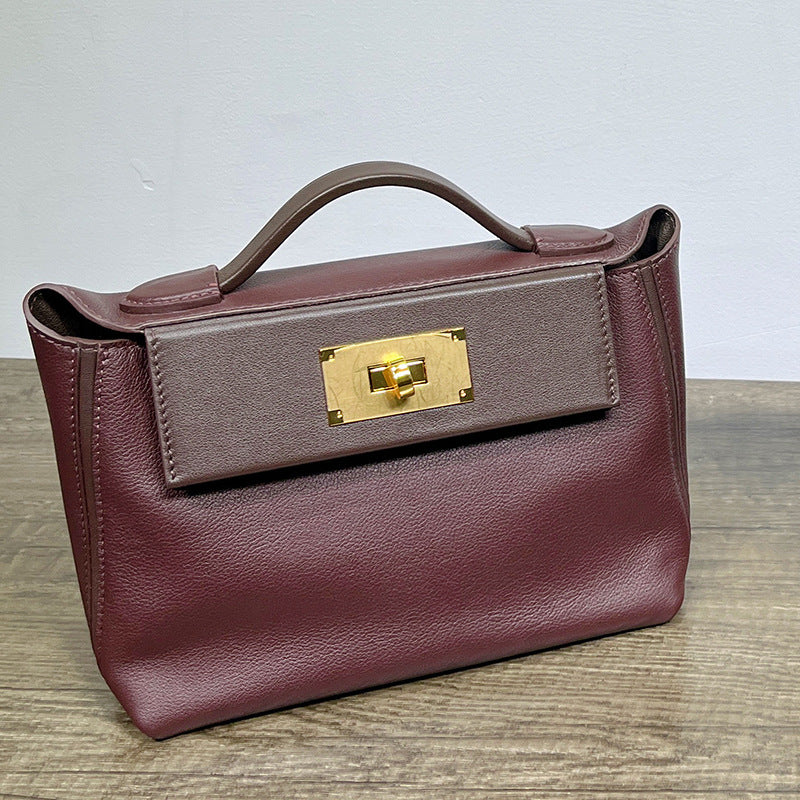 Women's Retro Kelly Mini First Layer Cowhide Dumpling Crossbody Bags
