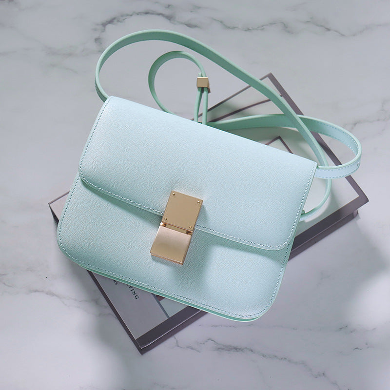 Women's Rub Grain Cowhide Leather Retro Toothpick Crossbody Bags
