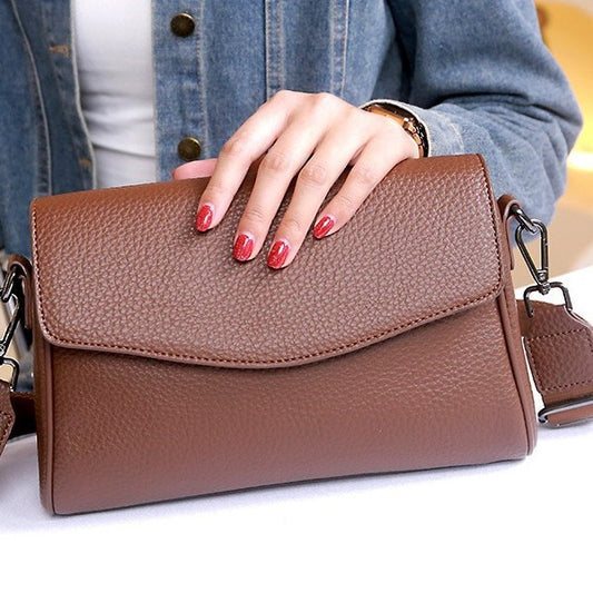 Women's Simple Soft Leather Underarm Portable Crossbody Bags