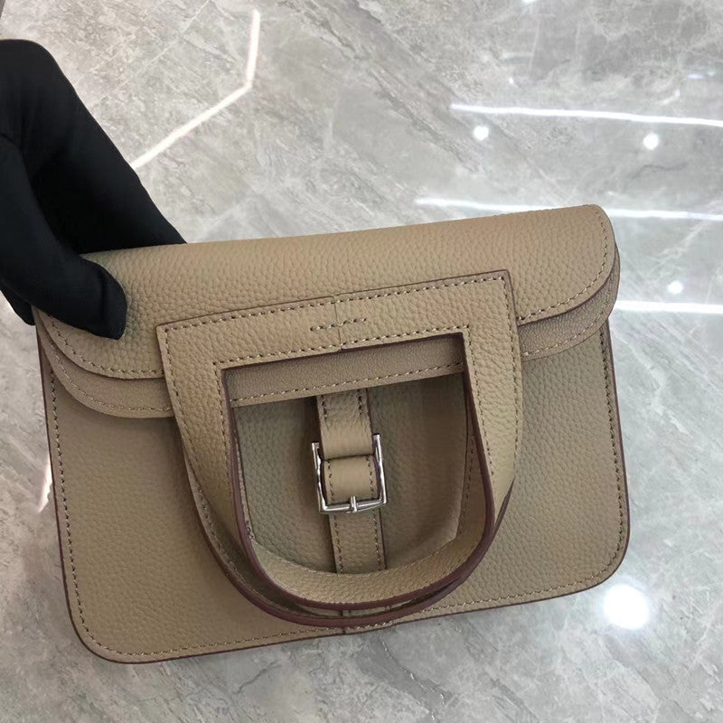 Women's Portable Lychee Pattern First Layer Cowhide Shoulder Bags