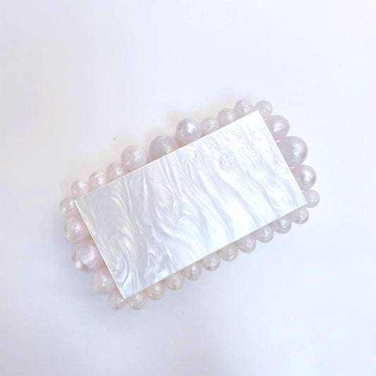 Women's Trendy Acrylic Cloud Glue Beads Clutch Evening Bags