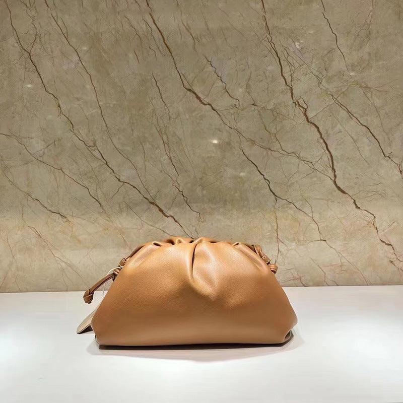 Women's Cow Leather Cloud Pleated Clutch Soft Crossbody Bags