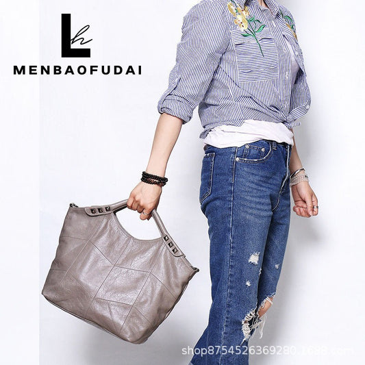 Women's Cute Lucky Genuine Leather Big Cowhide Handbags