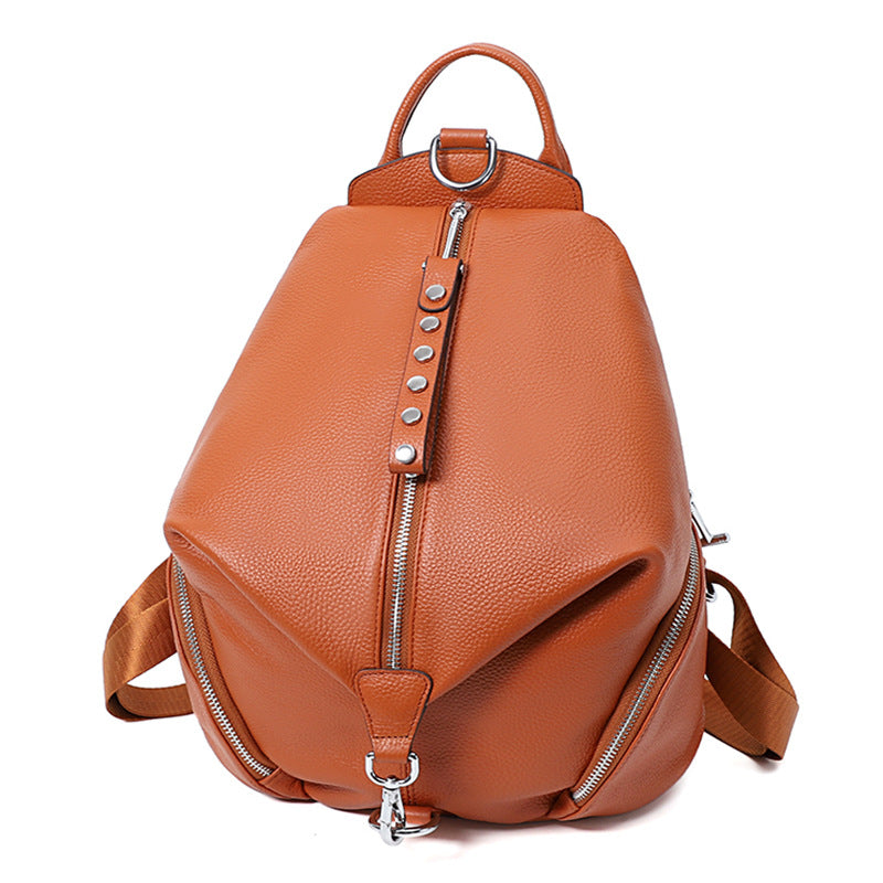Women's Genuine Leather First Layer Cowhide Large Backpacks